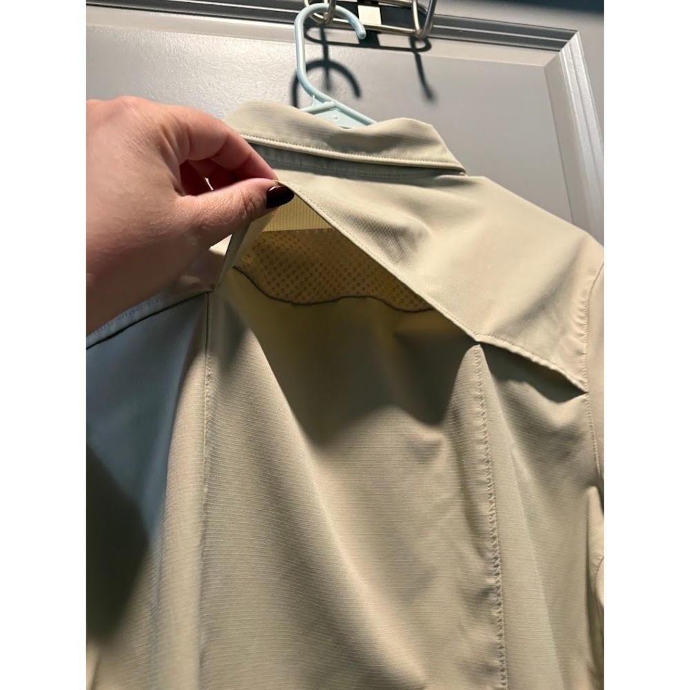 REI Co-op Sahara Womens XL Long Sleeve Hiking Shirt Tan Khaki Ventilated Ripstop - Picture 7 of 13